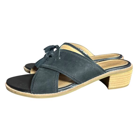 Sperry Top-Sider women's seaport city sandal slide suede tassel black size 9 - Picture 6 of 10